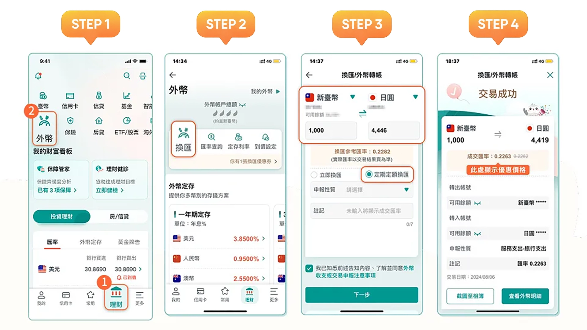 定期定額線上換匯 – 操作教學