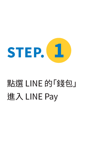 綁定步驟說明：點選LINE的「錢包」，進入LINE Pay