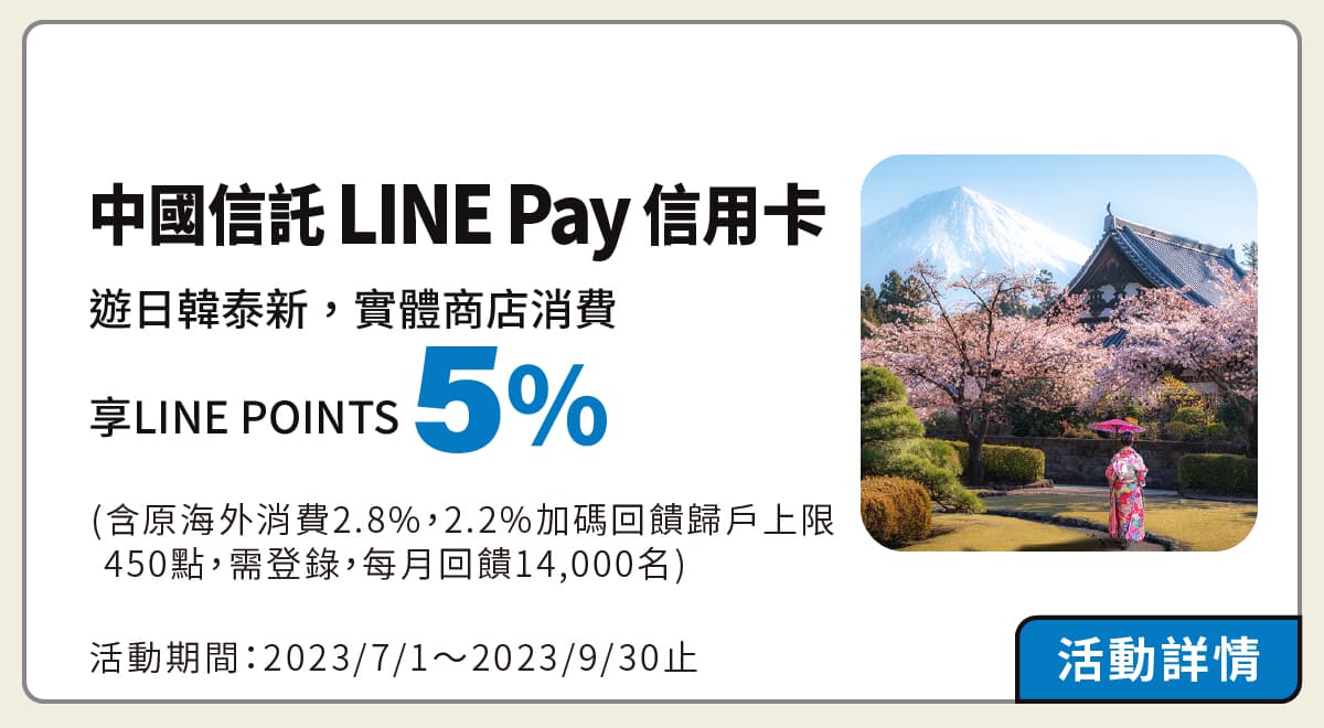 遊日韓泰新海外刷卡消費