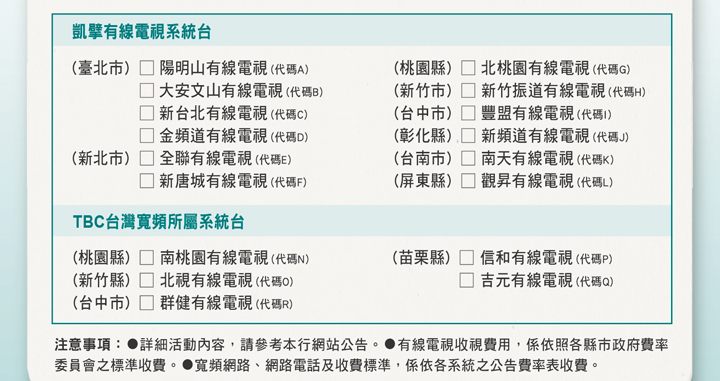 刷中信卡代繳有線電視費 讓您輕鬆 便利