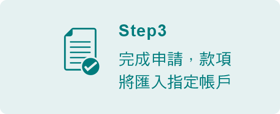 申請預借現金分期還款步驟3-完成申請，款項匯入指定帳戶