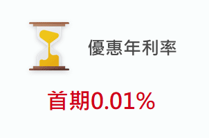 優惠年利率 首期0.01%