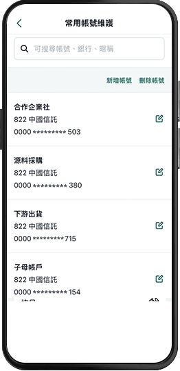 中國信託行動ecash App 帳號可自定暱稱